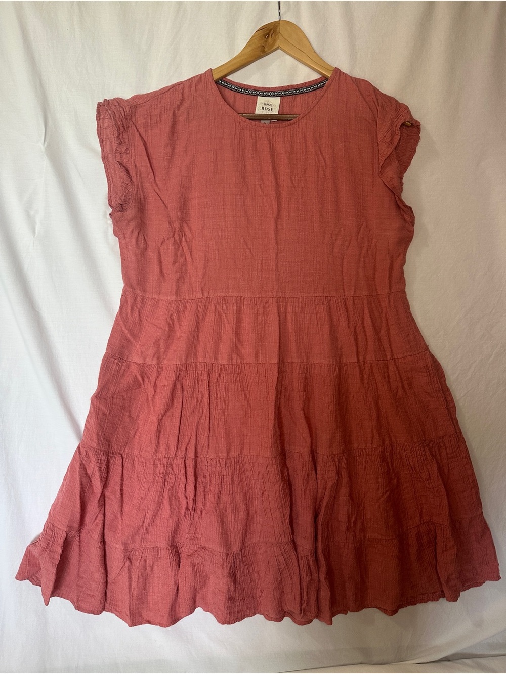 Knox Rose Coral Colored Tiered Dress